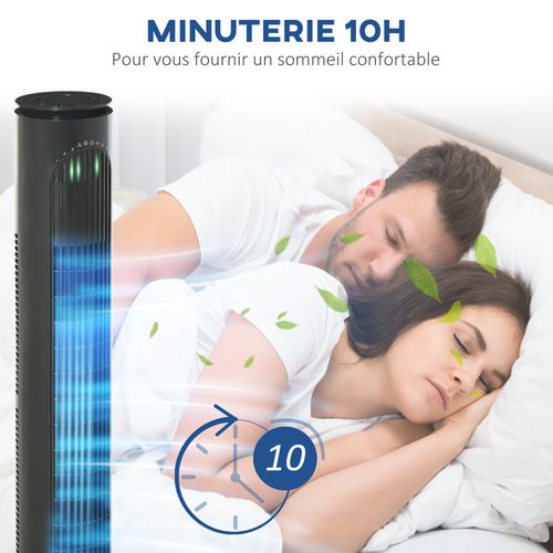 Ventilateur Colonne Tour Oscillant 45 W Avec Télécommande