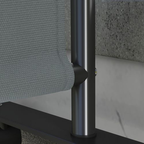 Panneau Brise-vue Paravent Extérieur Sur Roulettes Gris