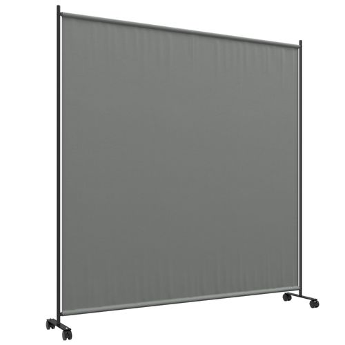 Panneau Brise-vue Paravent Extérieur Sur Roulettes Gris