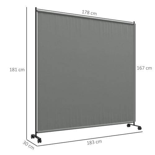 Panneau Brise-vue Paravent Extérieur Sur Roulettes Gris