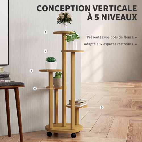 Lxoraziy Mini Support En Bambou à 3 étages Pour Plantes Grasses, Support De Présentation Pour Table, Rebord De Fenêtre, étagère à Fleurs, Jardin, Maison, Bureau