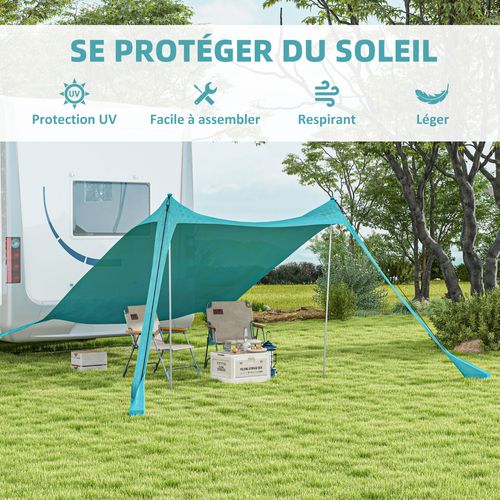 Tente de Plage auvent Pare-Soleil UPF50+, abri Solaire Anti-Vent Facile