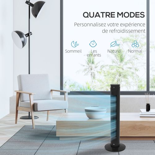 Ventilateur Colonne Tour Oscillant 45 W Télécommande Noir