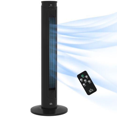 Ventilateur Colonne Tour Oscillant 45 W Télécommande Noir