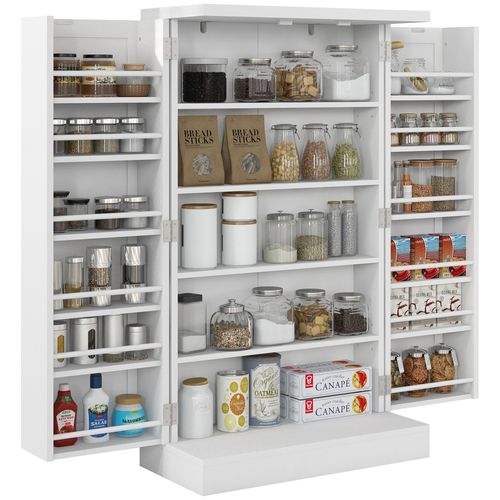 Armoire De Cuisine 2 Portes Total 14 étagères Mdf