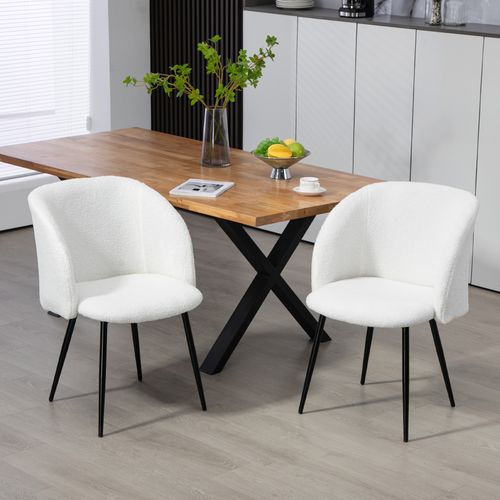 Lot De 2 Chaises De Visiteur Design Effet Laine Bouclée
