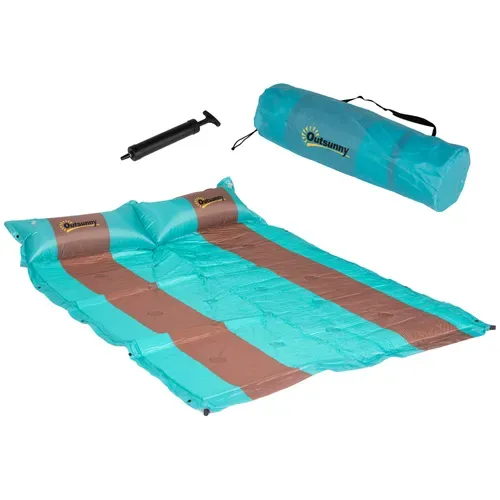 Matelas De Camping 2 Places Autogonflant Avec Oreillers Et Sac
