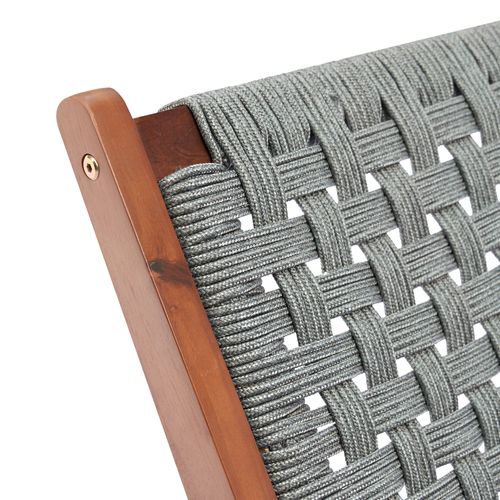 Fauteuil Relax De Jardin Avec Repose-pied Bois D'acacia Résine Tressée Grise