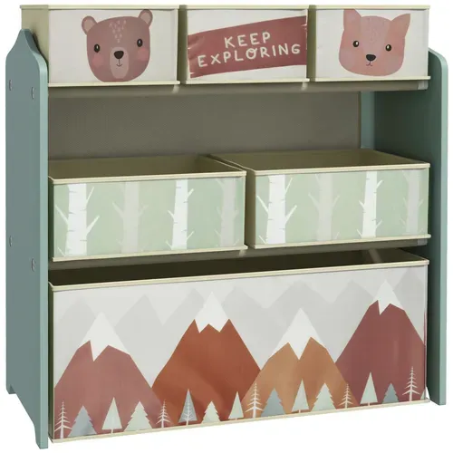 étagère De Rangement Enfant Design Mountain Adventure - 6 Tiroirs