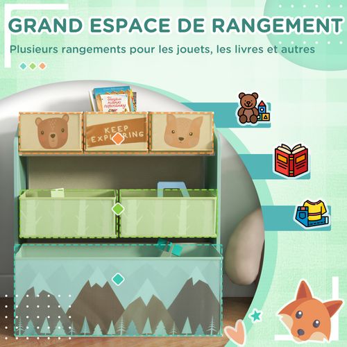 étagère De Rangement Enfant Design Mountain Adventure - 6 Tiroirs