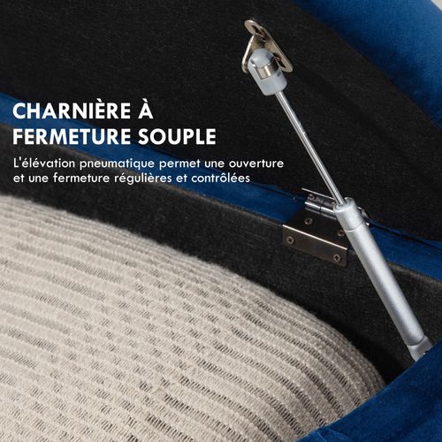 Pouf De Rangement Coffre Classique Capitonné Demi-cercle Velours