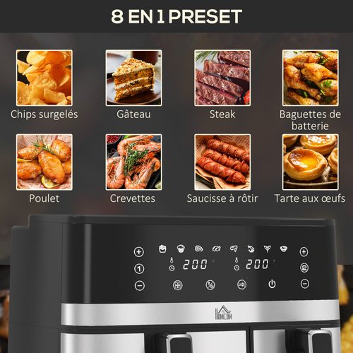 Friteuse à Air Air Fryer 2700w - Double Compartiment 8,5l - Noir