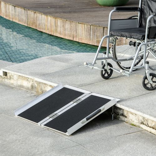 Rampe De Fauteuil Roulant Pliable Max. 270 Kg Alu. Noir