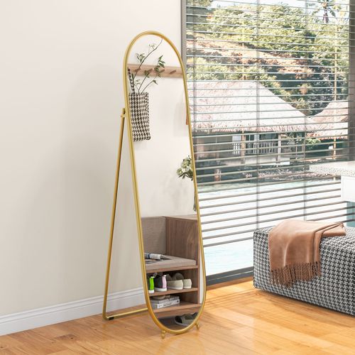 Grand Miroir Oval Sur Pied Ou Mural