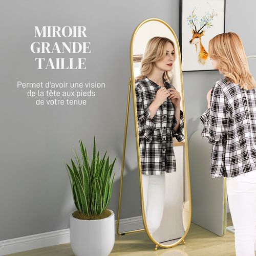 Grand Miroir Oval Sur Pied Ou Mural