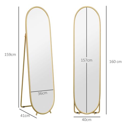 Grand Miroir Oval Sur Pied Ou Mural