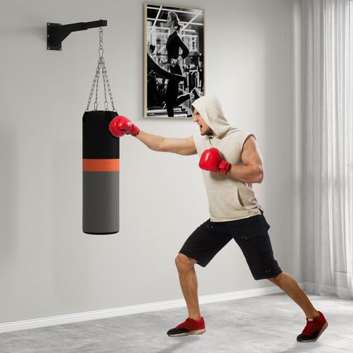 Support Sac De Boxe Fixation Sac De Frappe Réglable Charge Max. 60 Kg Acier Noir