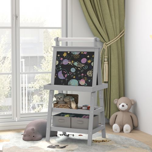 Tableau Chevalet Enfant 3 En 1 Avec Tableau Blanc Magnétique