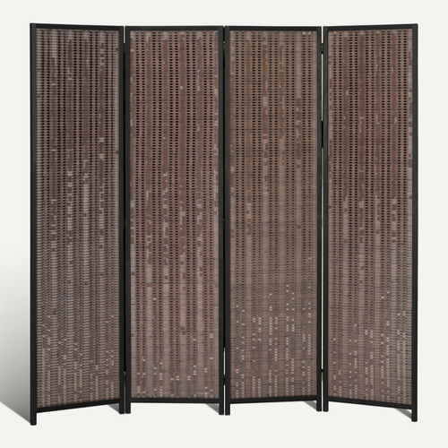 Vkechh Paravent Séparateur Roulettes 228x181 Cm - 4 Panneaux Pliable 360°, Brise-Vue Jardin/Balcon/Terrasse (Anthracite)