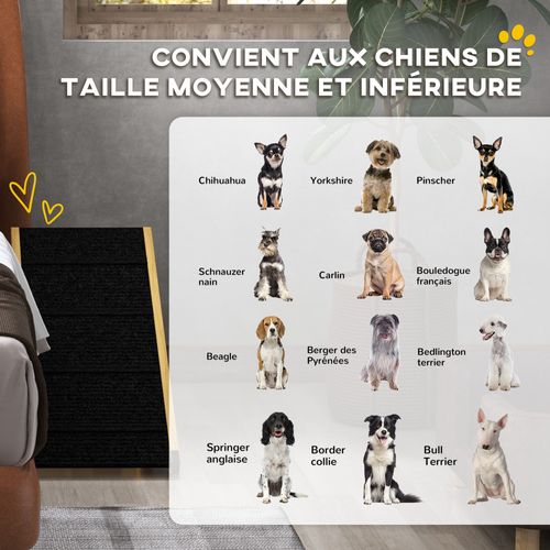 Rampe Pour Chien Et Chat - Escalier Pour Chien Pliable Réglable - Bois Noir