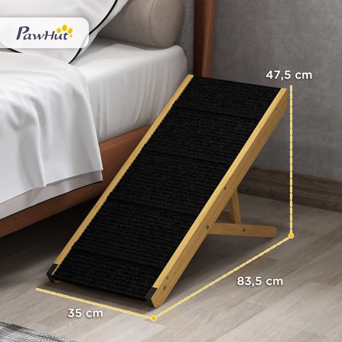 Rampe Pour Chien Et Chat - Escalier Pour Chien Pliable Réglable - Bois Noir