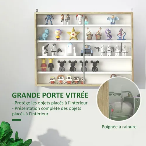 Vitrine Murale 5 étagères 2 Portes