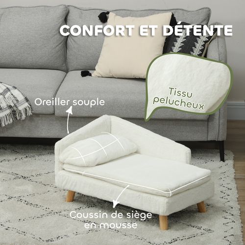 Canapé Chien Méridienne Style Scandinave 2 Coussins