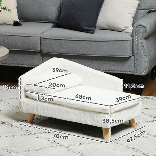 Canapé Chien Méridienne Style Scandinave 2 Coussins