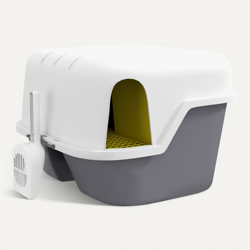 Bac à Litière Chat Semi-fermé - Accessoires - Pp Crème