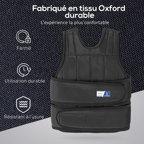 Gilet Lesté Réglable 20 Kg Max. Oxford Noir