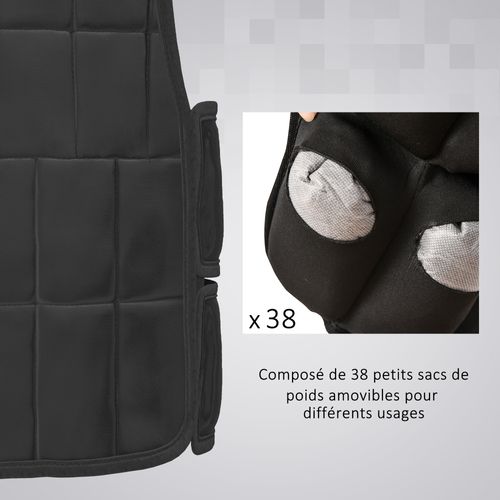 Gilet Lesté Réglable 20 Kg Max. Oxford Noir