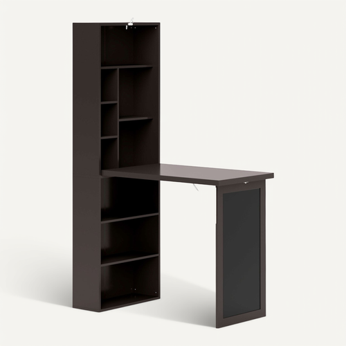 Bureau Mural Pliable Bibliothèque Avec Tableau Craie Intégré