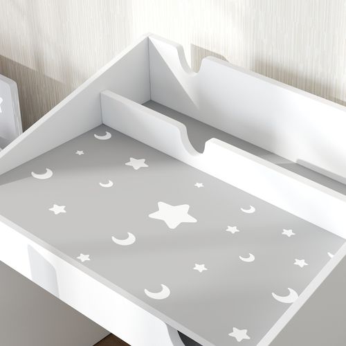 Ensemble Bureau Chaise Enfant Motif étoile Lune - Tiroir, Porte-livres Intégré