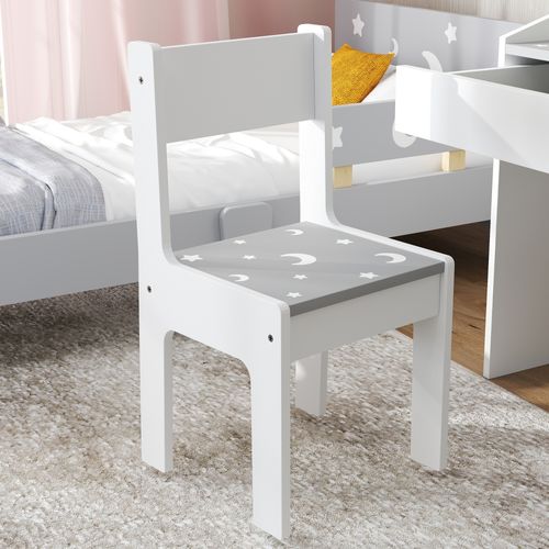 Ensemble Bureau Chaise Enfant Motif étoile Lune - Tiroir, Porte-livres Intégré