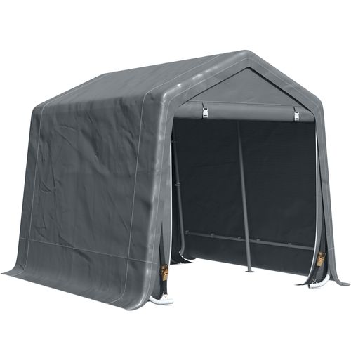 Abri De Jardin - Abri De Vélo - 2 Portes Zippées - Métal Pe Gris