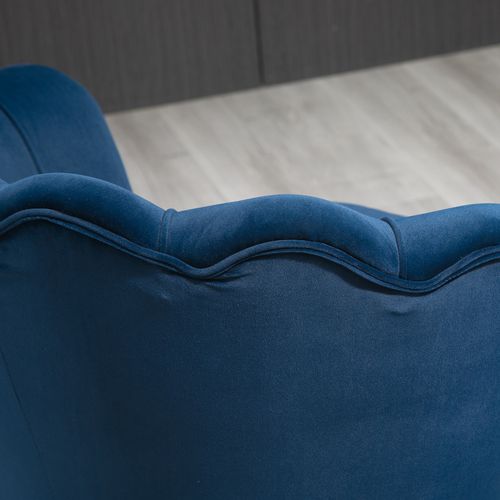Fauteuil Design Coquillage Pieds Métal Doré Velours