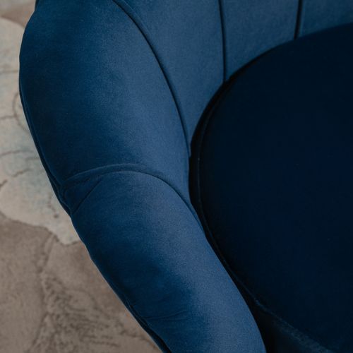 Fauteuil Design Coquillage Pieds Métal Doré Velours