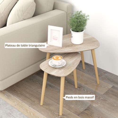 Lot De 2 Tables Basses Gigognes Design Scandinave Bois Mdf