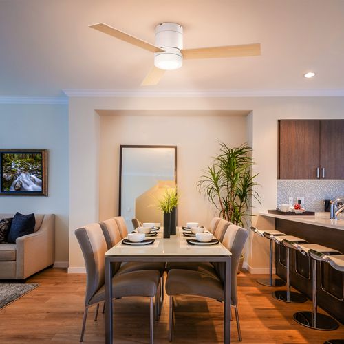 Ventilateur De Plafond LED - 3 Pales, 3 Vitesses, Timer - Télécommande