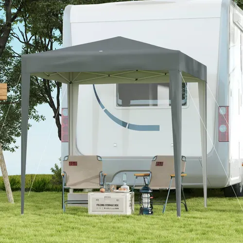 Tonnelle Barnum Pop-up Pliable Automatique 2 X 2 M Avec Sac Transport Gris