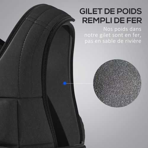 Gilet Lesté Réglable 10 Kg Max. Oxford Noir