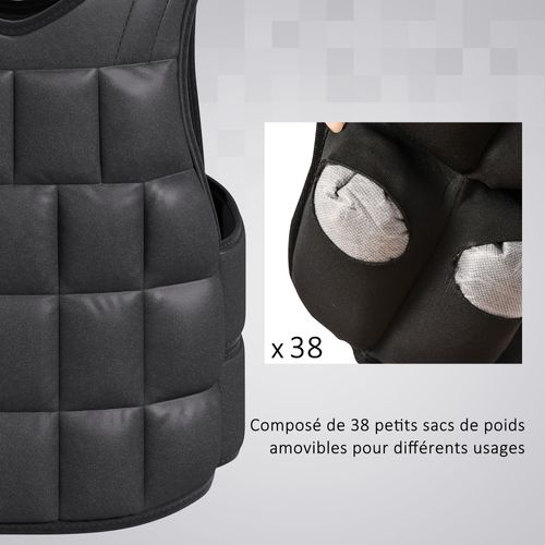 Gilet Lesté Réglable 10 Kg Max. Oxford Noir