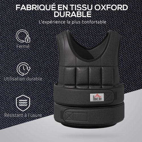 Gilet Lesté Réglable 10 Kg Max. Oxford Noir