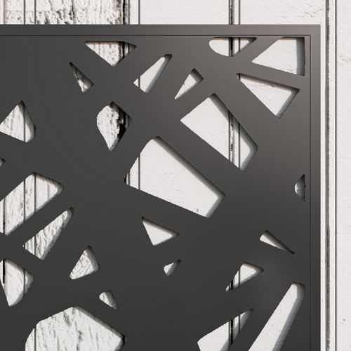 Jardinière Treillis Haut Design Graphique Rectiligne Métal Thermolaqué Noir