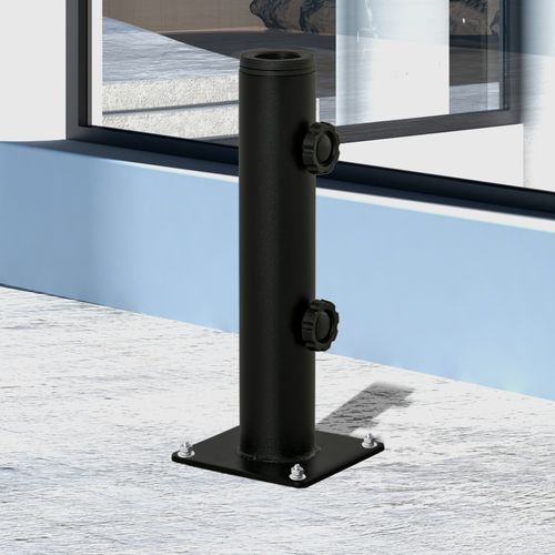 Support De Parasol Pour Ancrage Au Sol - Visserie Incluse - Acier Noir