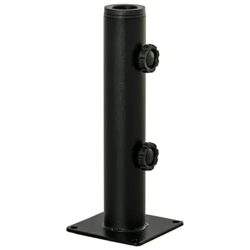 Support De Parasol Pour Ancrage Au Sol - Visserie Incluse - Acier Noir