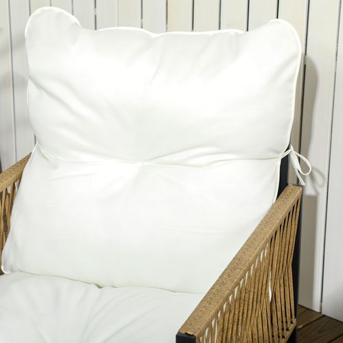 Ensemble Salon De Jardin  4 Places 4 Pièces 3 Coussins Acier Résine