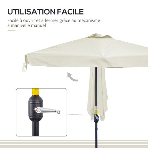 Parasol De Balcon - Demi Parasol - 5 Entretoises Métal Polyester Haute Densité