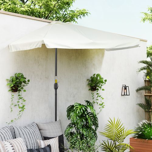 Parasol De Balcon - Demi Parasol - 5 Entretoises Métal Polyester Haute Densité