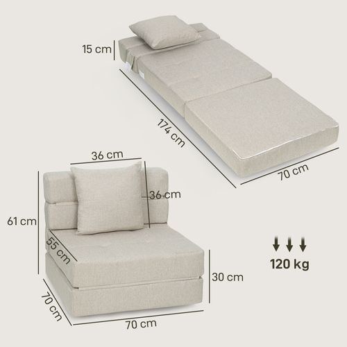 Chauffeuse 1 Place - Coussin Déhoussable Inclus - Tissu